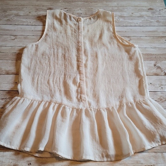 Forever 21 Cream Lace Peplum Chiffon Top | Boho Top | Crop Top - Picture 8 of 12